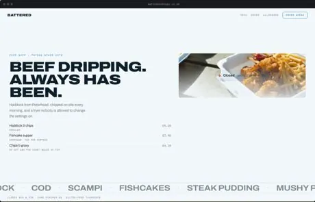 Battered, a finished Yoak Web Design design