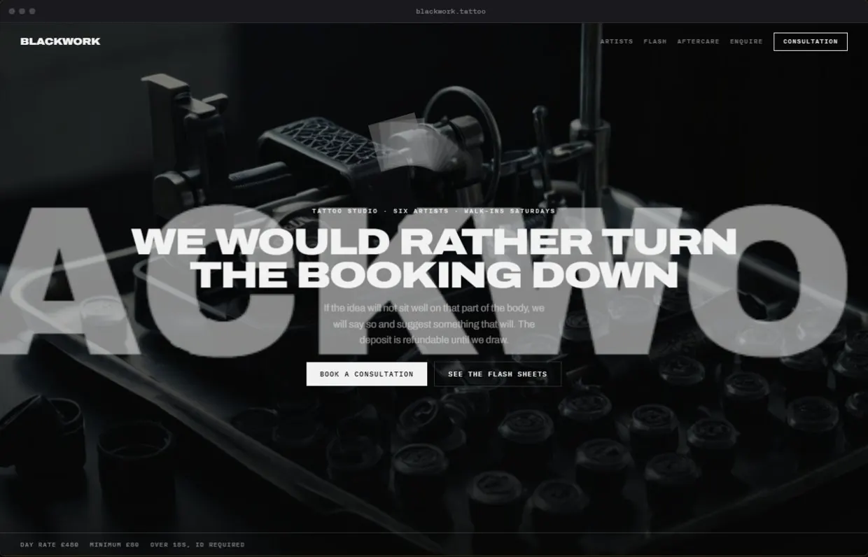 Blackwork, a finished Yoak Web Design design