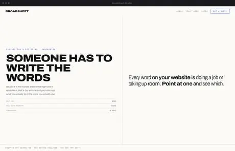 Broadsheet, a finished Yoak Web Design design