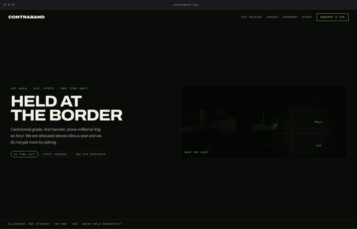 Contraband, a finished Yoak Web Design design