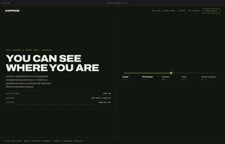 Coppice, a finished Yoak Web Design design