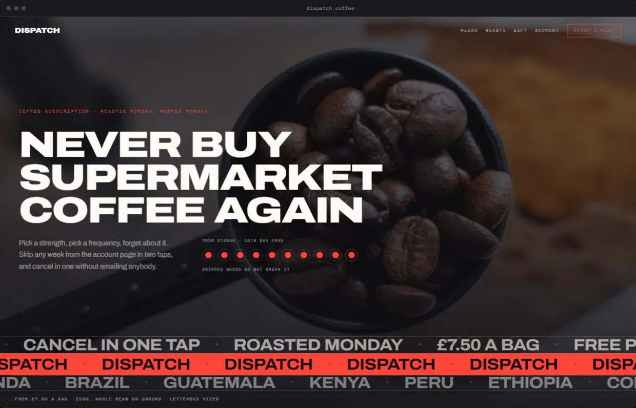 Dispatch, a finished Yoak Web Design design