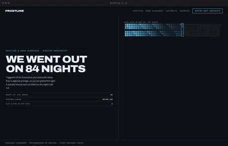 Frostline, a finished Yoak Web Design design