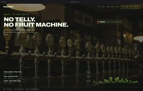 Halfpint, a finished Yoak Web Design design