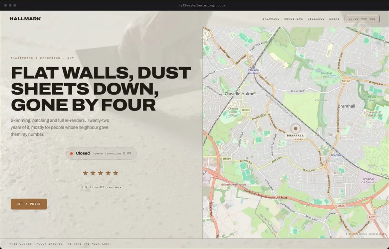 Hallmark, a finished Yoak Web Design design