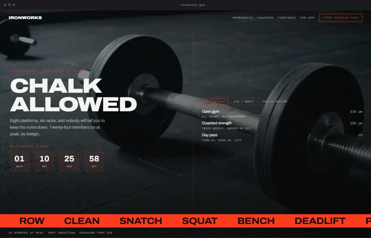 Ironworks, a finished Yoak Web Design design