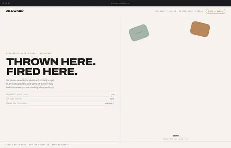 Kilnwork, a finished Yoak Web Design design