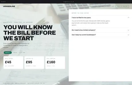 Ledgerline, a finished Yoak Web Design design