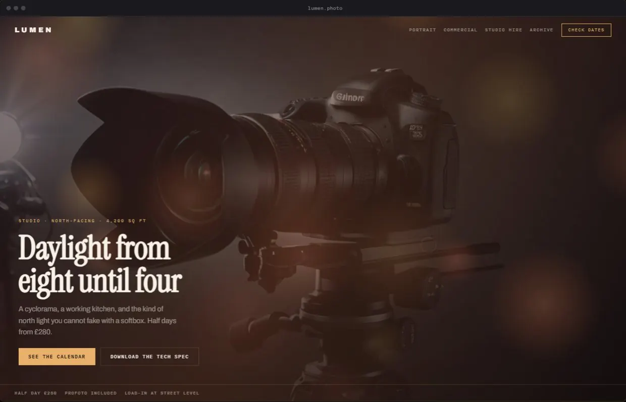 Lumen, a finished Yoak Web Design design