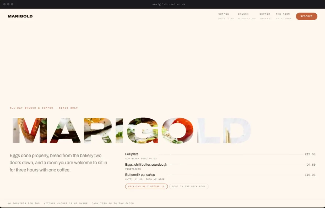 Marigold, a finished Yoak Web Design design