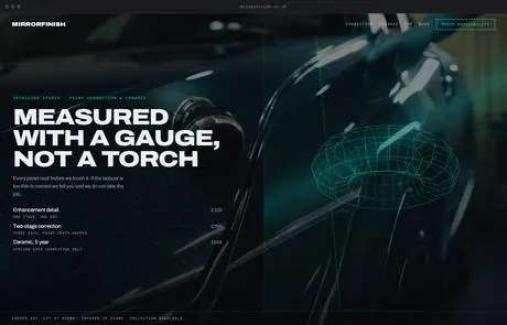 Mirrorfinish, a finished Yoak Web Design design
