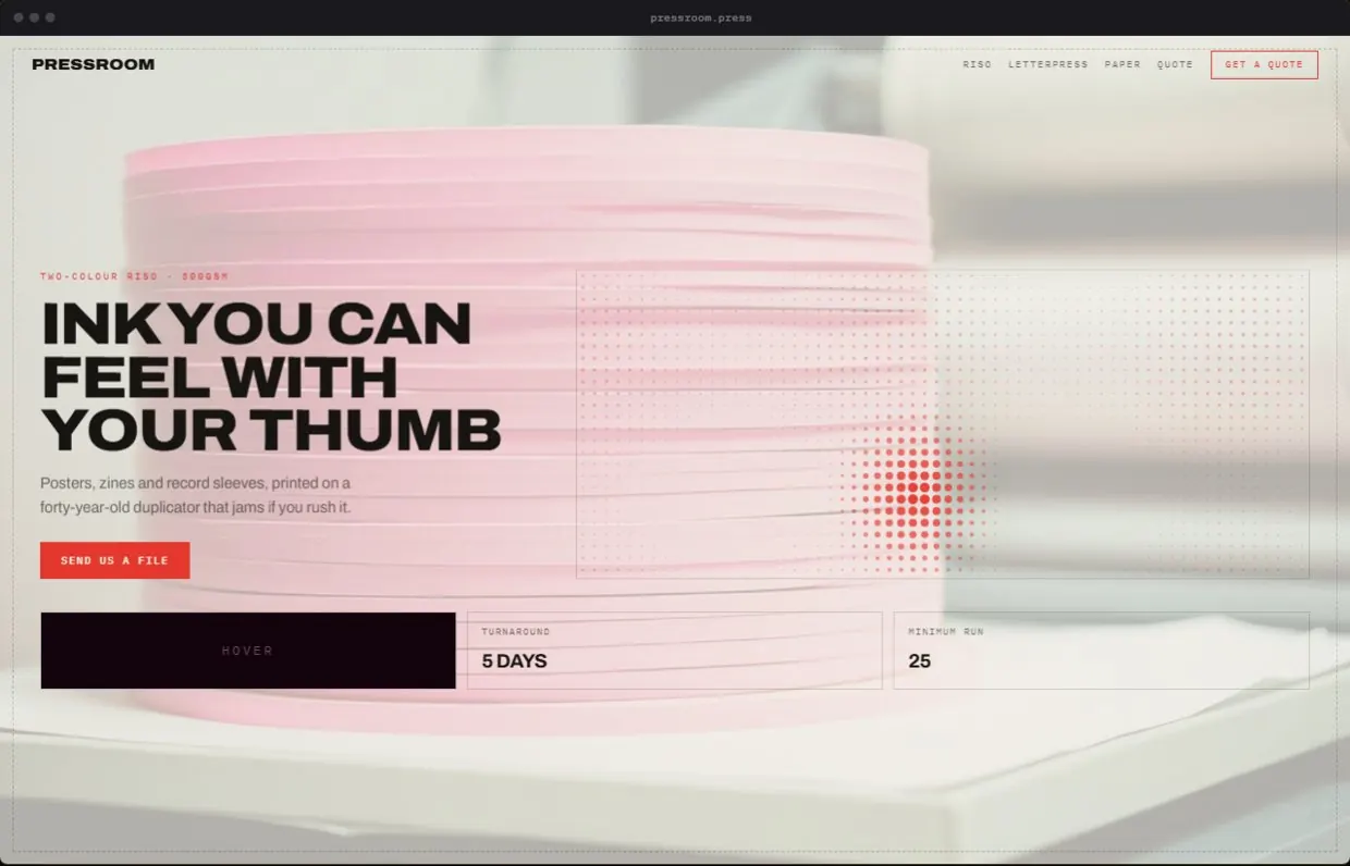 Pressroom, a finished Yoak Web Design design