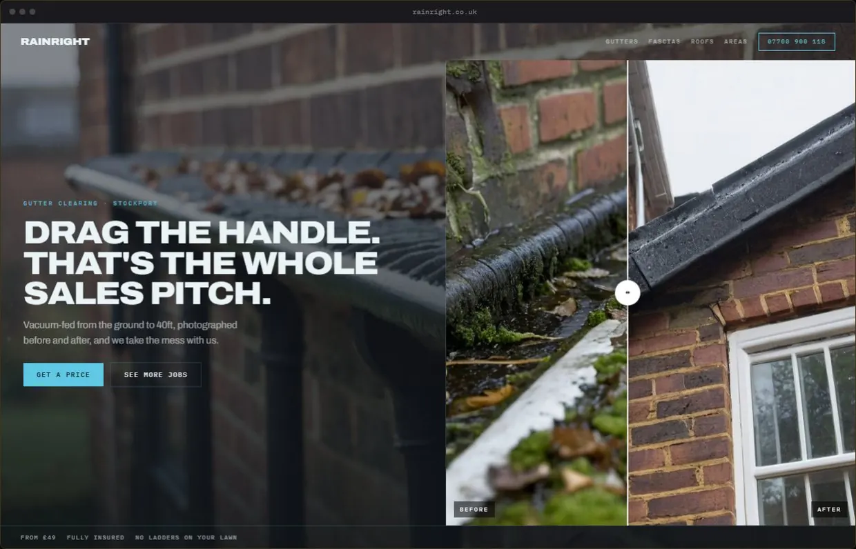 Rainright, a finished Yoak Web Design design