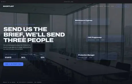 Shortlist, a finished Yoak Web Design design