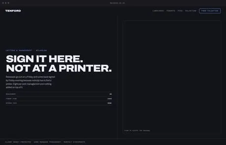Tenford, a finished Yoak Web Design design